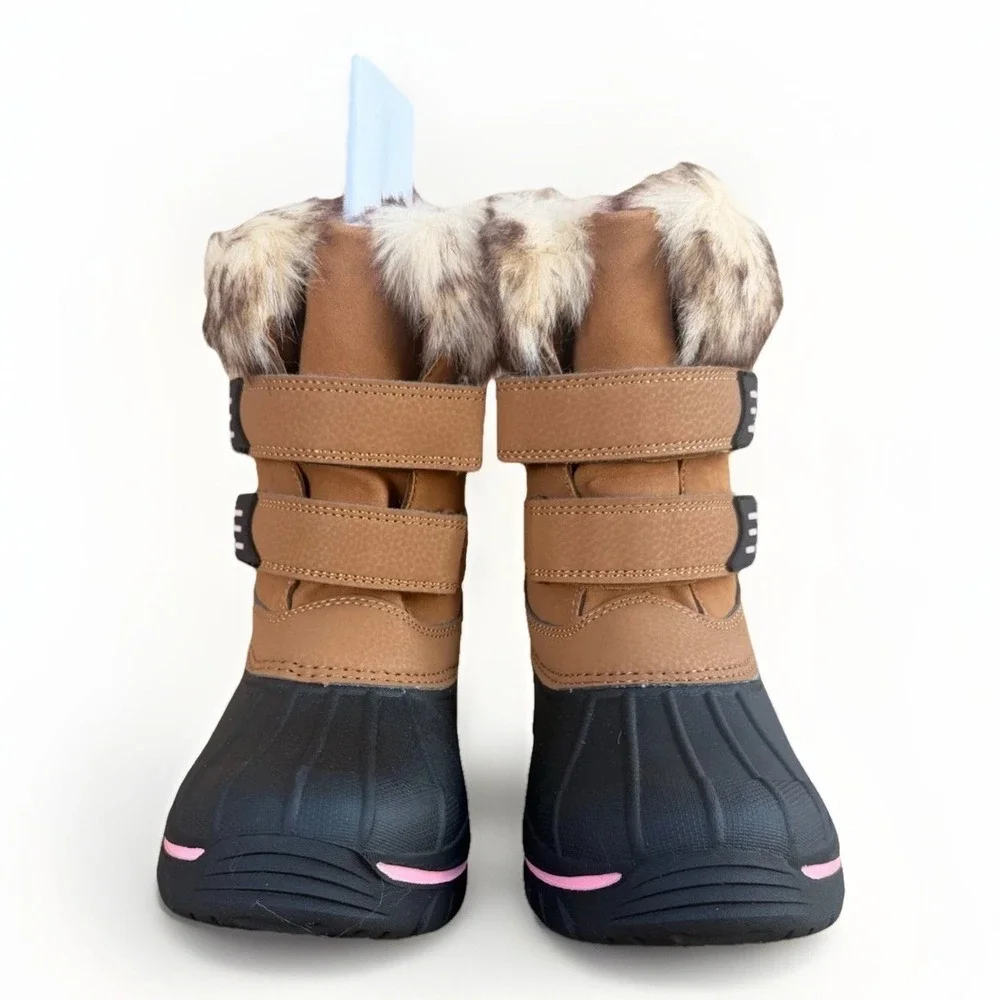 Stride Rite 360 Betty Winter Snow Boot Unisex-Child Size 3 Brown Black Calf High